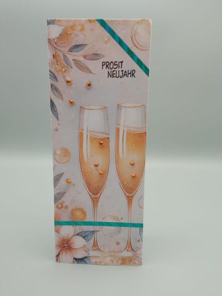Neujahrskarte mit Sekt-Motiv